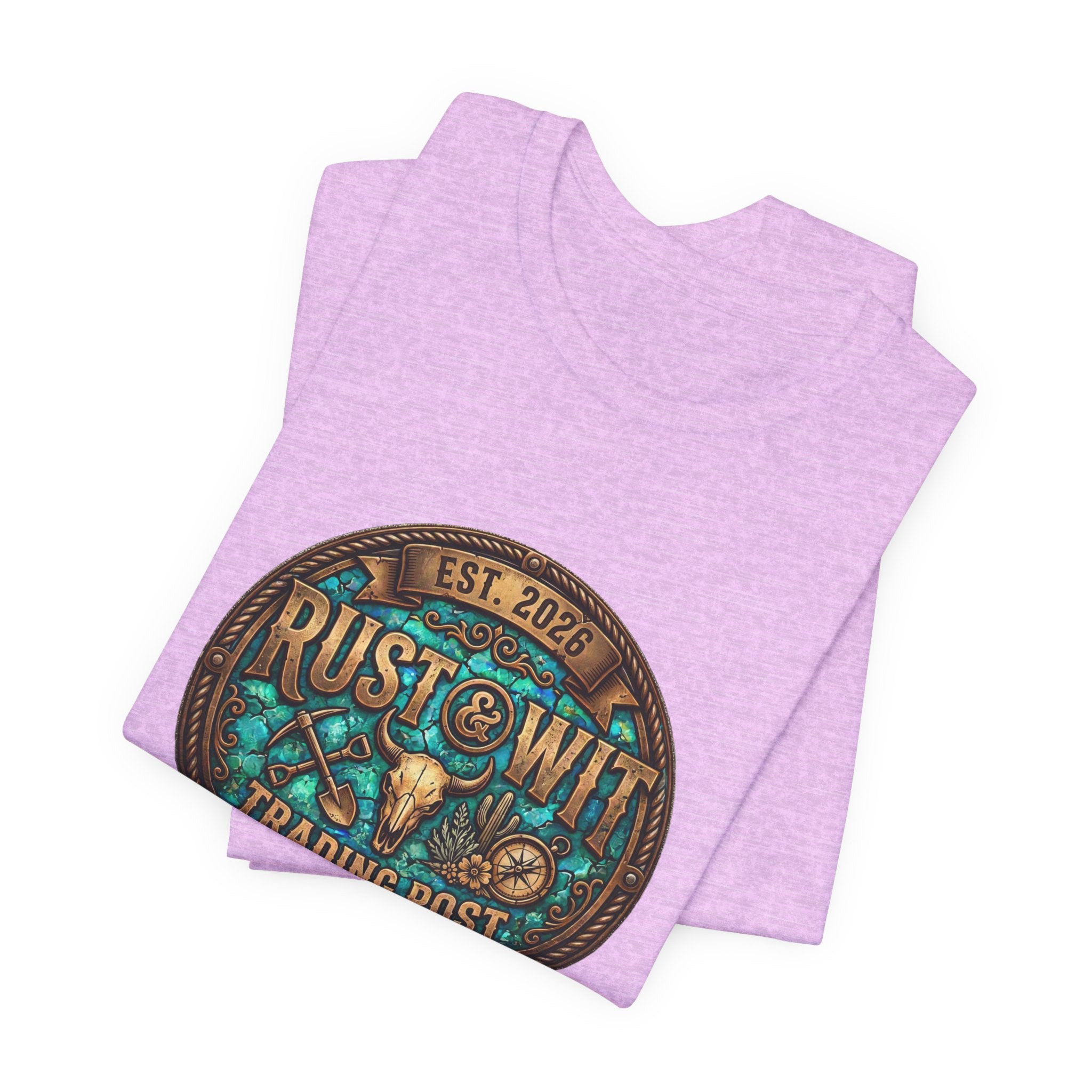 Rust & Wit Trading Post Graphic Tee — Vintage Western Badge T‑Shirt
