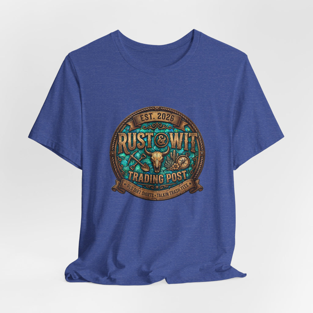 Rust & Wit Trading Post Graphic Tee — Vintage Western Badge T‑Shirt