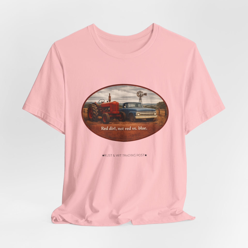 Vintage Farm Trucks Tee — "Red dirt, not red vs. blue."