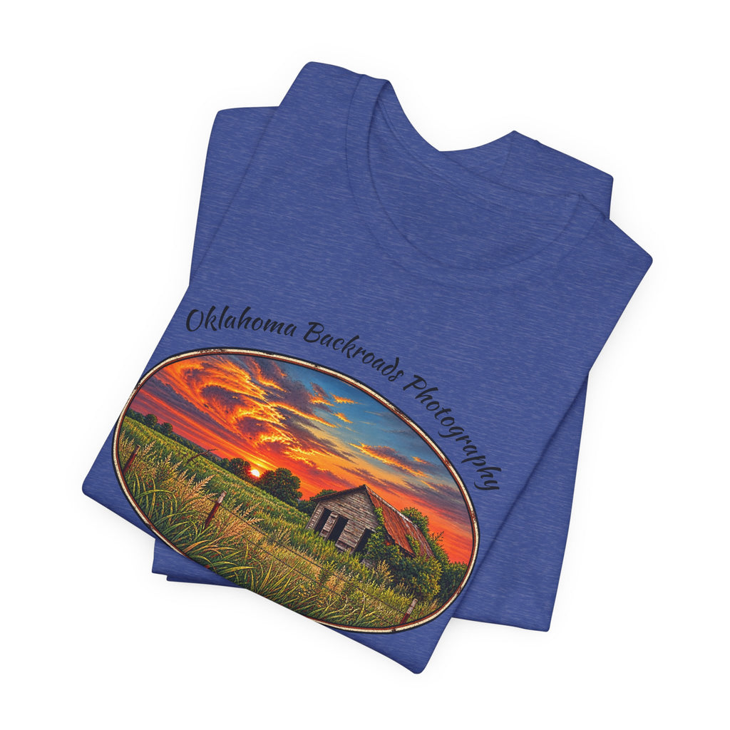 Oklahoma Backroads Photography Tee — Rustic Country Road Unisex Graphic Shirt