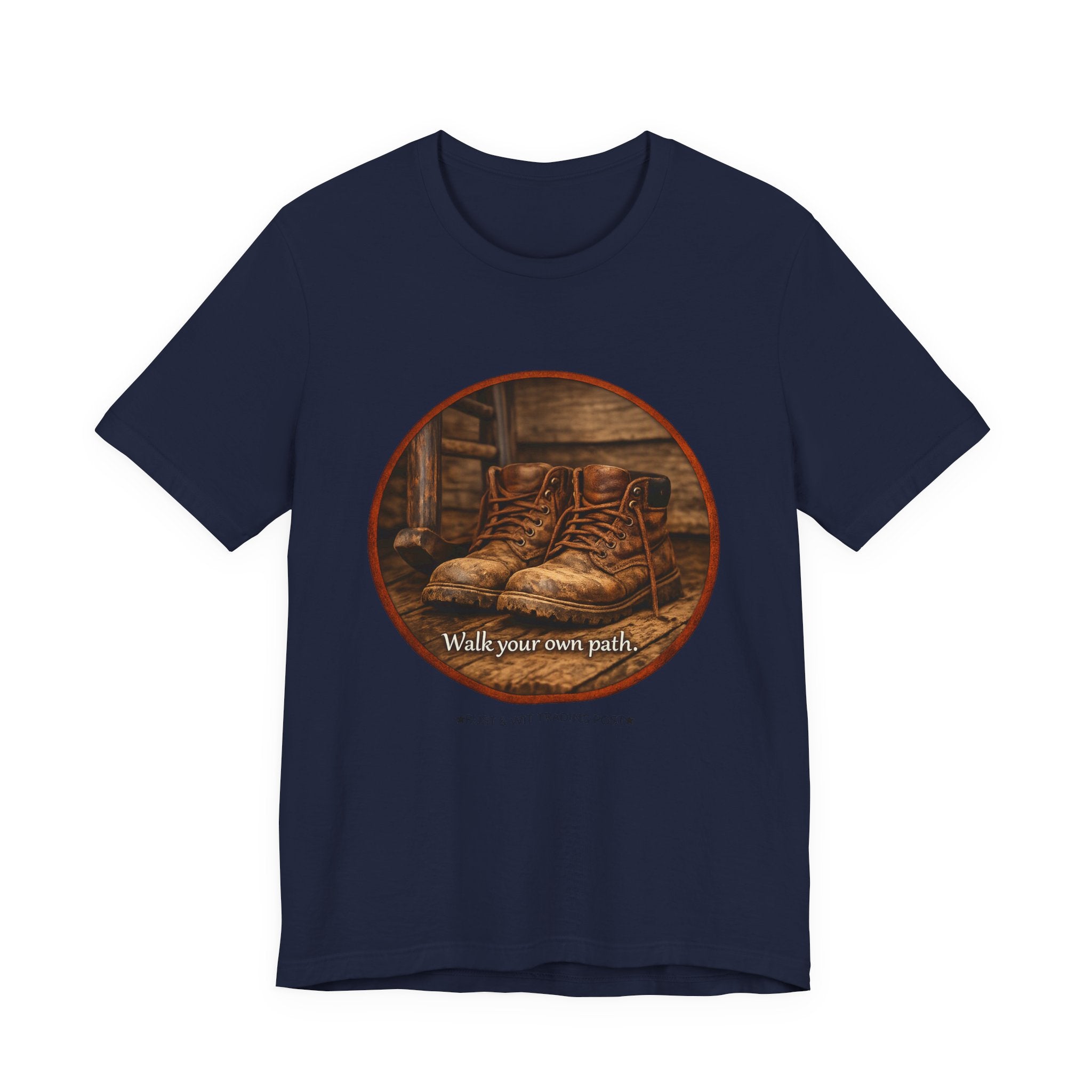Vintage Boots Graphic Tee — "Walk Your Own Path" Inspirational T‑Shirt
