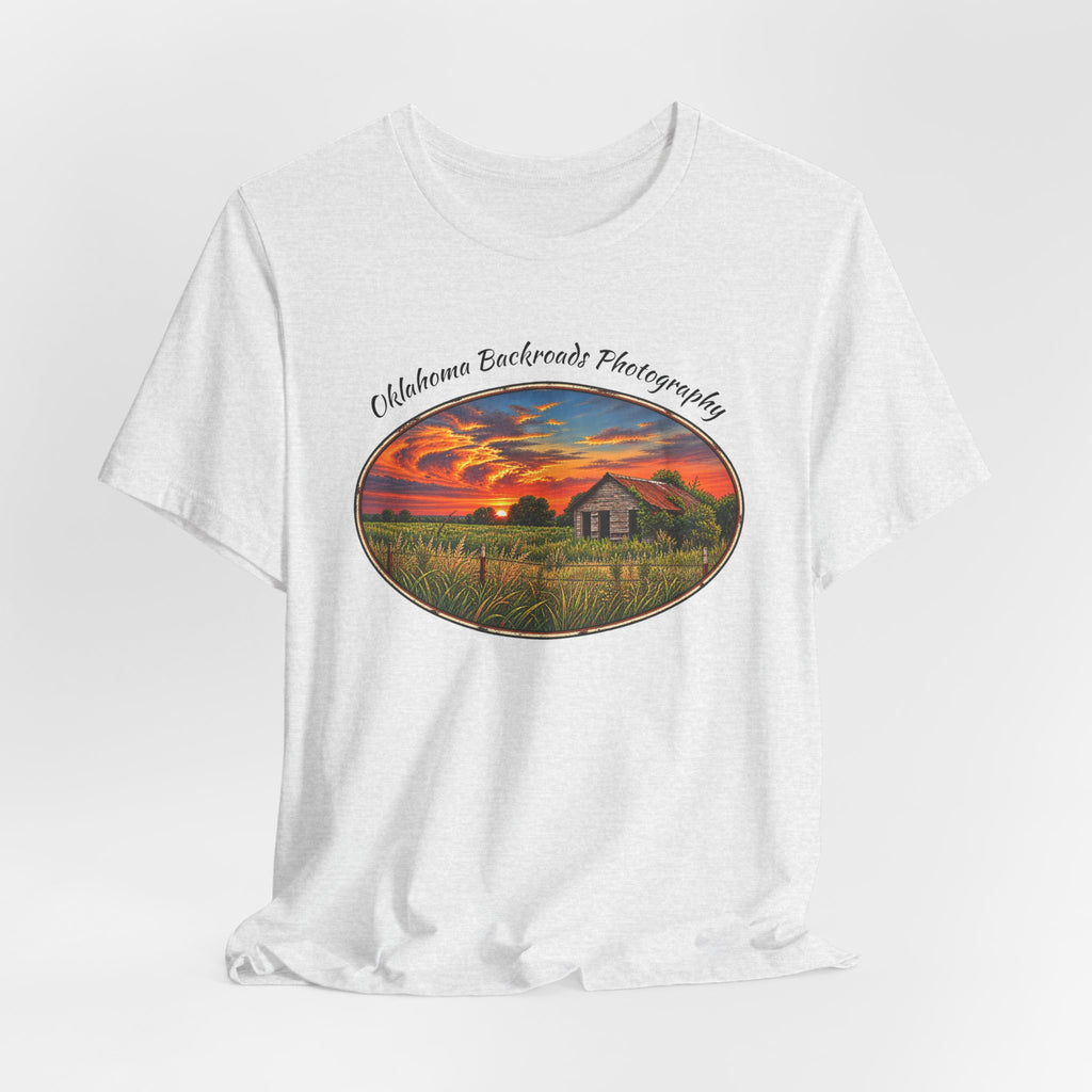 Oklahoma Backroads Photography Tee — Rustic Country Road Unisex Graphic Shirt