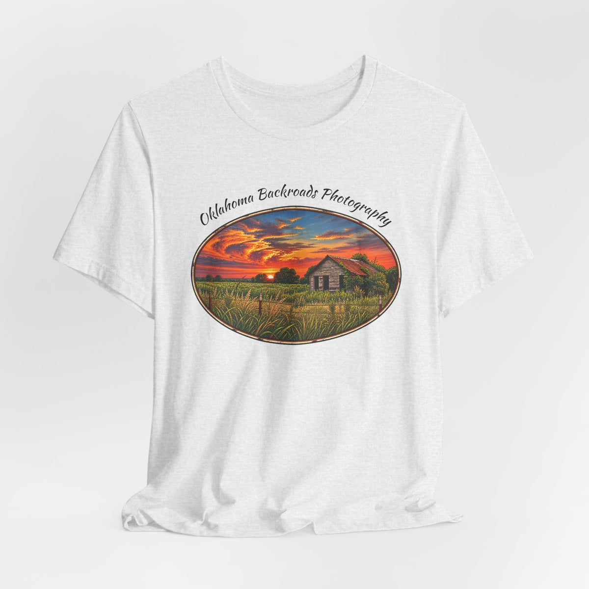 Oklahoma Backroads Photography Tee — Rustic Country Road Unisex Graphic Shirt