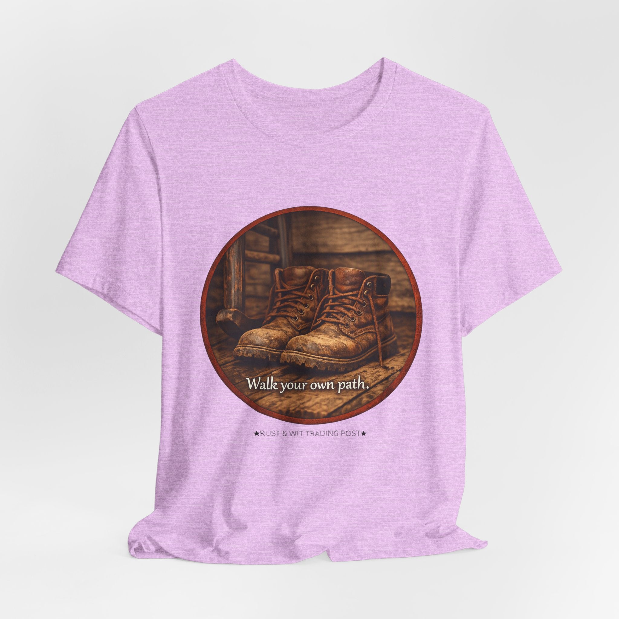 Vintage Boots Graphic Tee — "Walk Your Own Path" Inspirational T‑Shirt