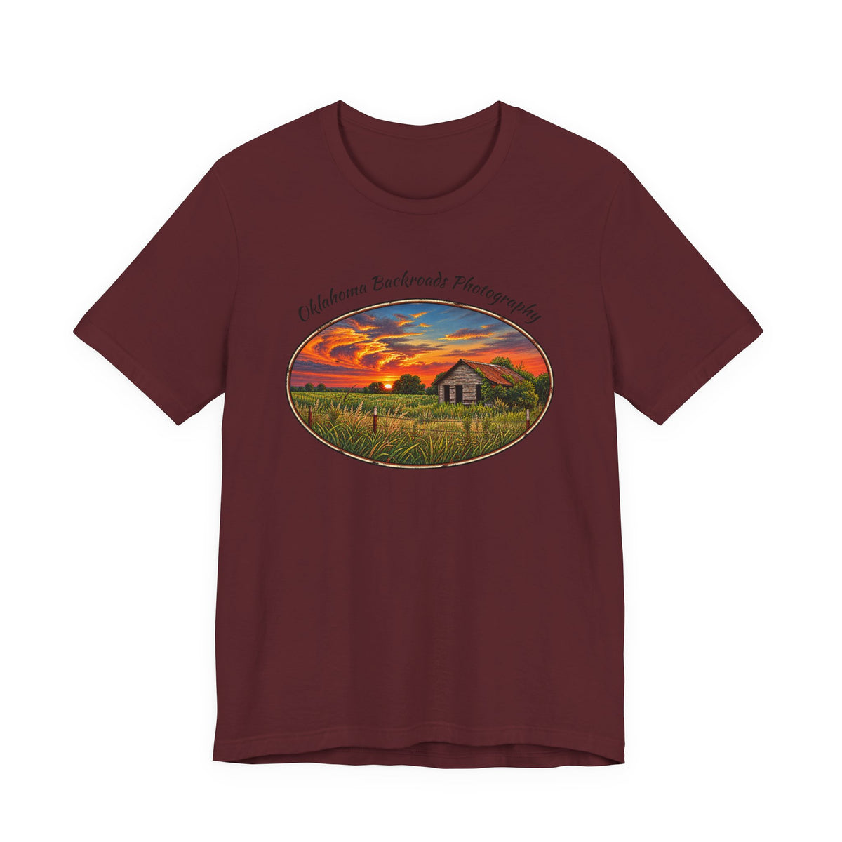 Oklahoma Backroads Photography Tee — Rustic Country Road Unisex Graphic Shirt