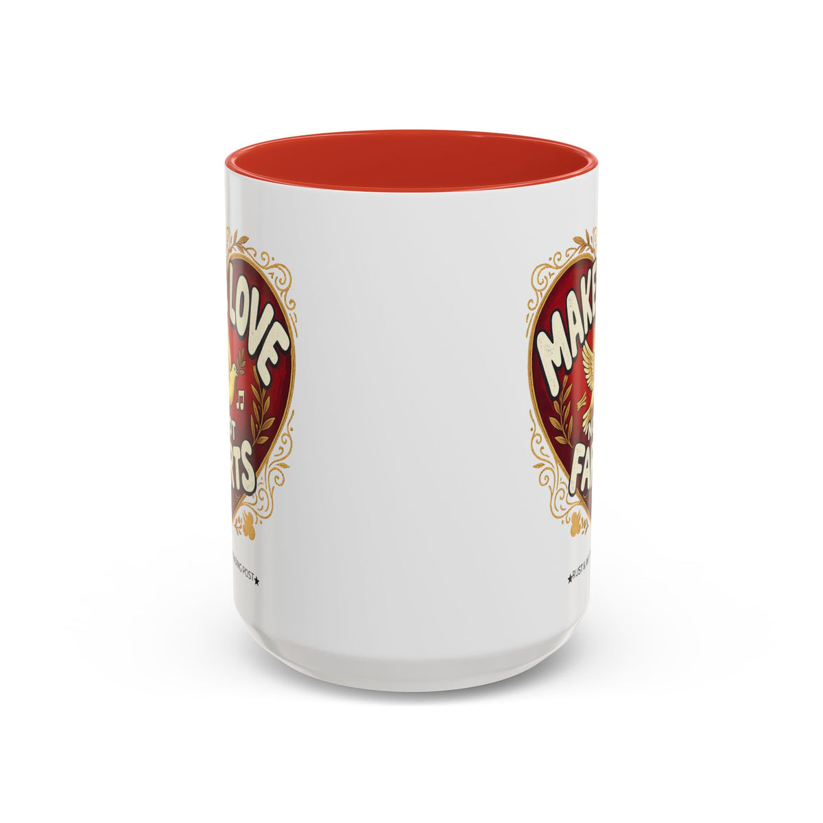 Make Love Not Farts — Funny Retro Heart Graphic Coffee Mug (11oz & 15oz)
