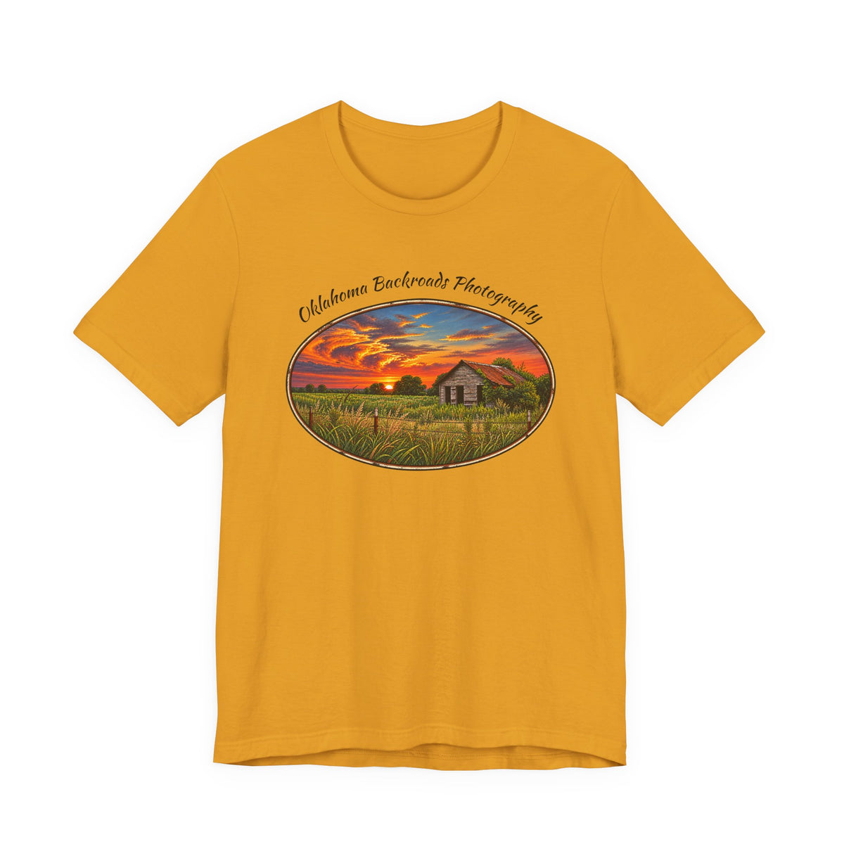 Oklahoma Backroads Photography Tee — Rustic Country Road Unisex Graphic Shirt