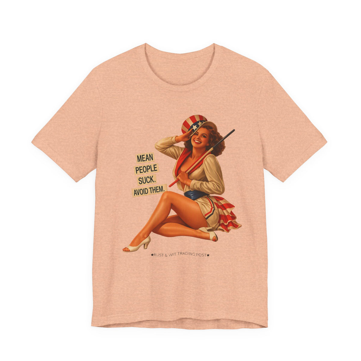 Mean People Suck Avoid Them — Vintage Pinup Humor Unisex Graphic Tee