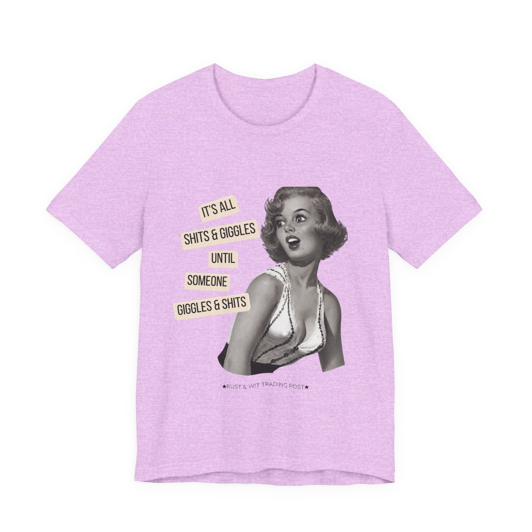 Graphic Tee — Retro Pin-Up 'It's All Shits & Giggles' Funny Vintage Shirt