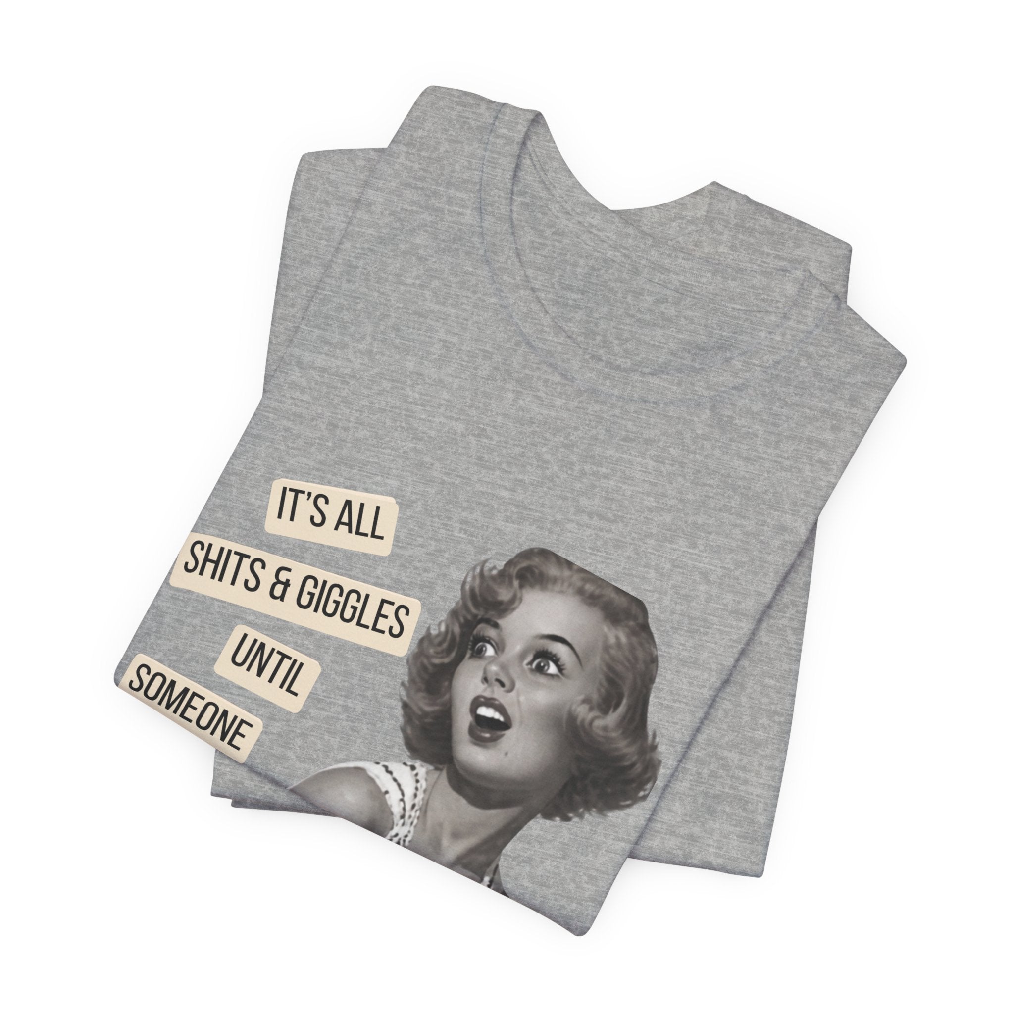 Graphic Tee — Retro Pin-Up 'It's All Shits & Giggles' Funny Vintage Shirt