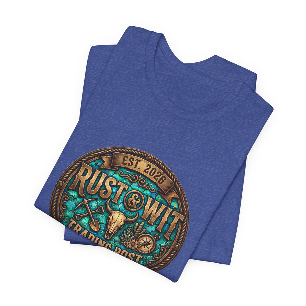 Rust & Wit Trading Post Graphic Tee — Vintage Western Badge T‑Shirt