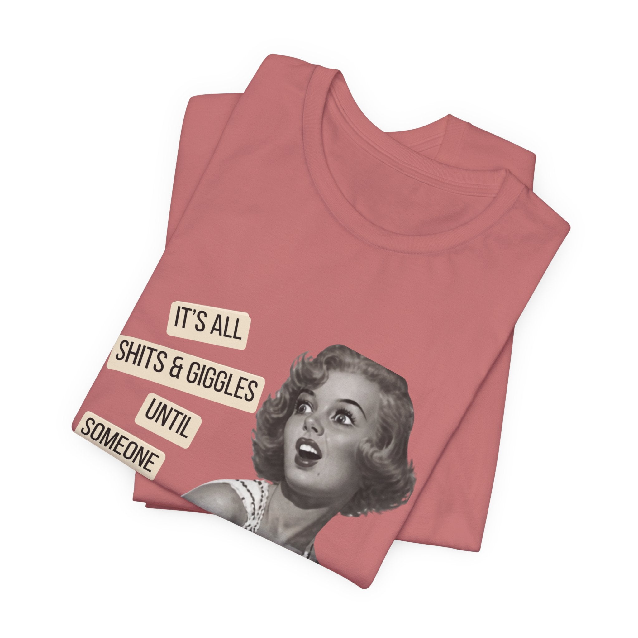 Graphic Tee — Retro Pin-Up 'It's All Shits & Giggles' Funny Vintage Shirt