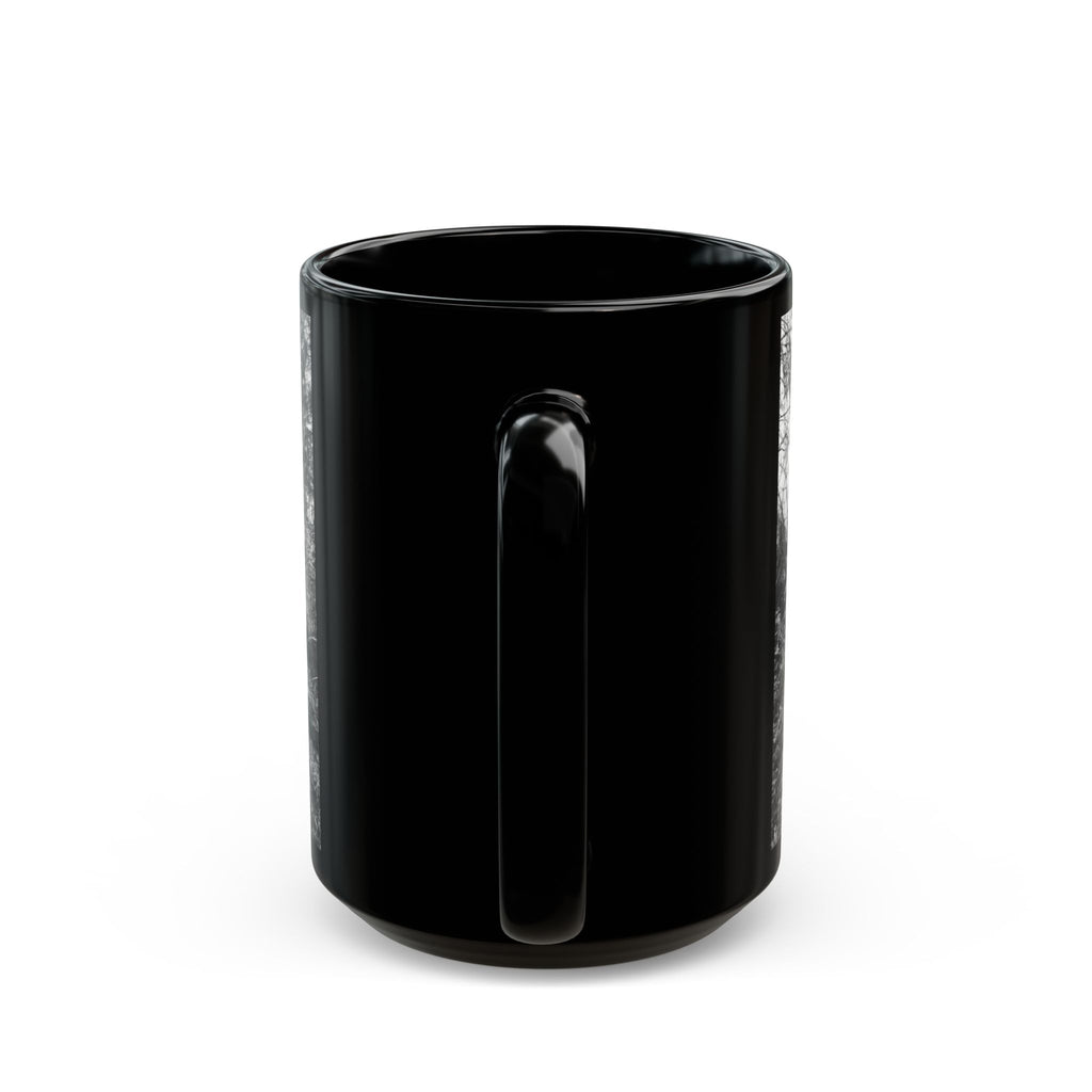Abandoned Truck Scene Black Mug | Rustic Farmhouse Graveled Road Photo