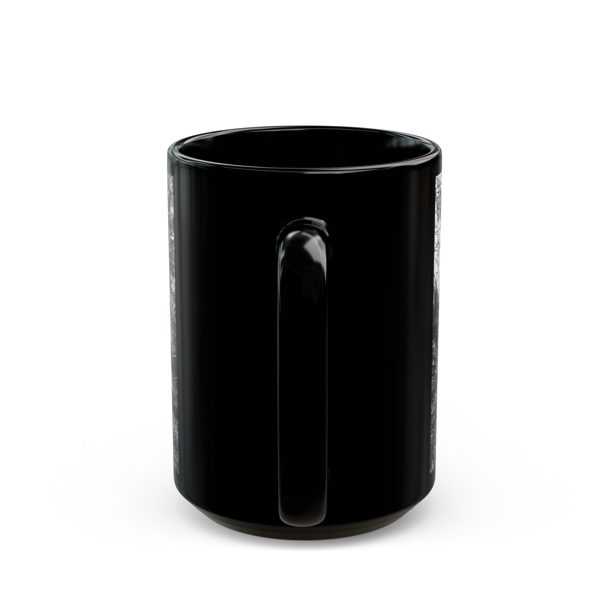 Abandoned Truck Scene Black Mug | Rustic Farmhouse Graveled Road Photo